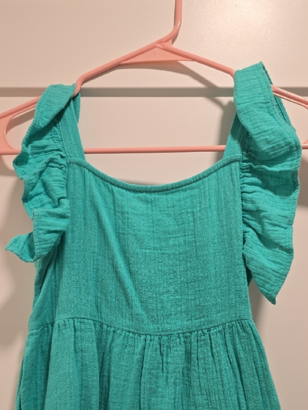 Cat & Jack Turquoise Ruffle Strap Dress - Picture 2 of 4